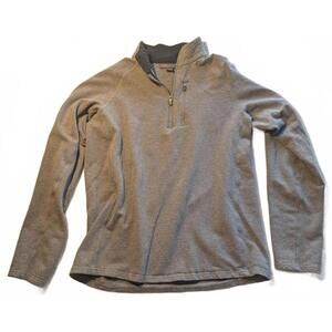 Free Fly Appare Men Medium Gray Bamboo Pullover Half-Zip